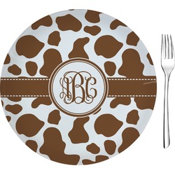 Cow Print 8" Glass Appetizer / Dessert Plates - Single or Set (Personalized)