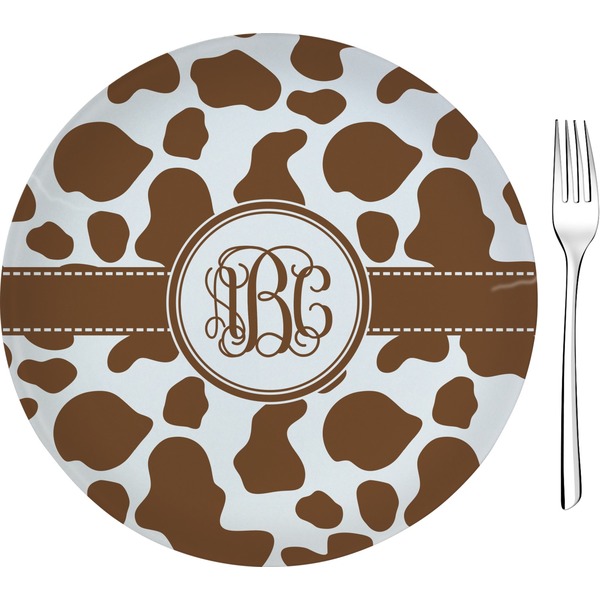 Custom Cow Print 8" Glass Appetizer / Dessert Plates - Single or Set (Personalized)