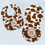Cow Print Baby Bib & Burp Set w/ Monogram