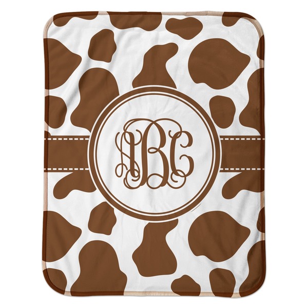 Cow Print Baby Sherpa Blanket - Flat