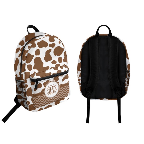 Cow Print Backpack front and back - Apvl