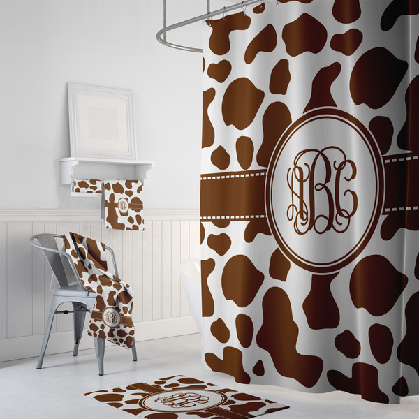 Cow Print Bath Towel Sets - 3-piece - In Context