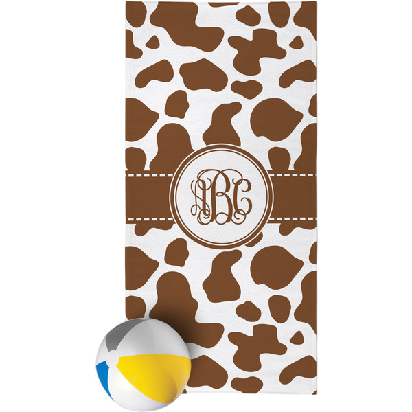 Custom Cow Print Beach Towel (Personalized)