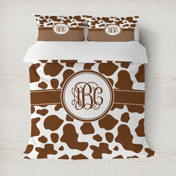 Custom Cow Print Duvet Cover Set - Full / Queen (Personalized)