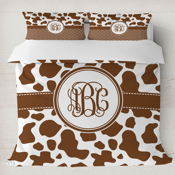 Custom Cow Print Duvet Cover Set - King (Personalized)