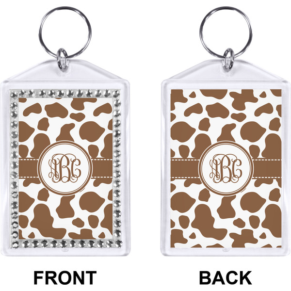 Cow Print Bling Keychain (Front + Back)