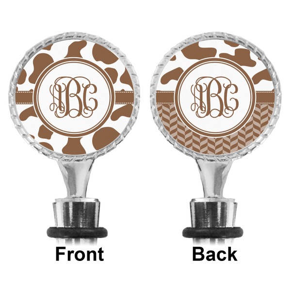 Cow Print Bottle Stopper - Front and Back