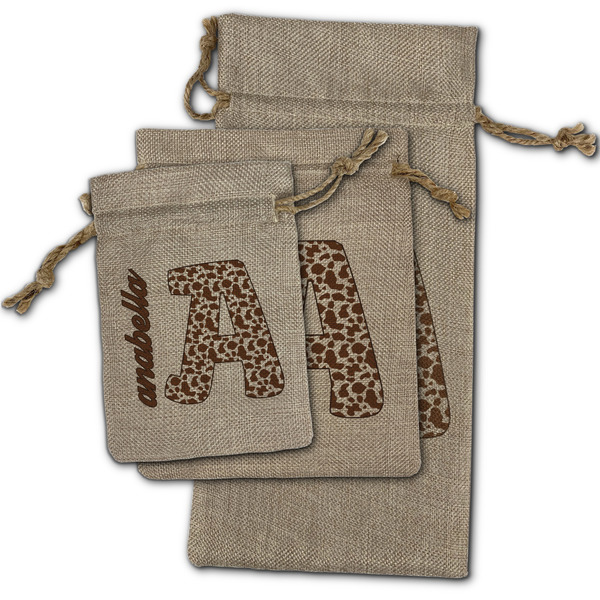 Cow Print Burlap Gift Bags - (PARENT MAIN) All Three