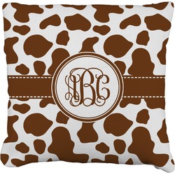 Cow Print Faux-Linen Throw Pillow 16" (Personalized)