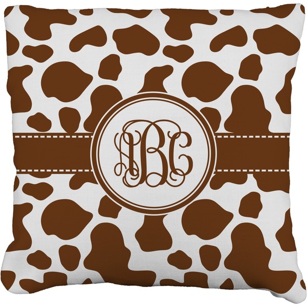 Custom Cow Print Faux-Linen Throw Pillow 16" (Personalized)