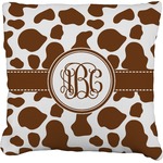 Cow Print Faux-Linen Throw Pillow 18" (Personalized)