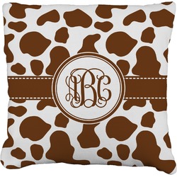 Cow Print Faux-Linen Throw Pillow 18" (Personalized)