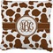 Cow Print Faux-Linen Throw Pillow 18" (Personalized)
