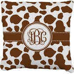 Cow Print Faux-Linen Throw Pillow (Personalized)