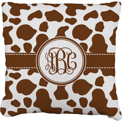 Cow Print Faux-Linen Throw Pillow (Personalized)
