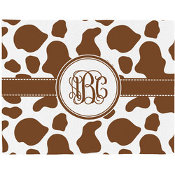 Cow Print Woven Fabric Placemat - Twill w/ Monogram