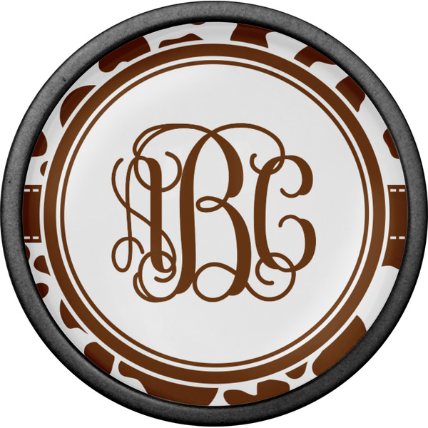 Cow Print Cabinet Knob - Black - Front