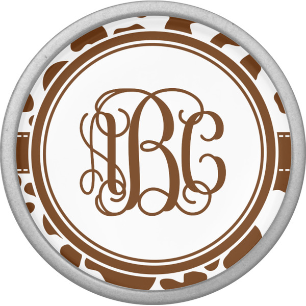 Cow Print Cabinet Knob - Nickel - Front