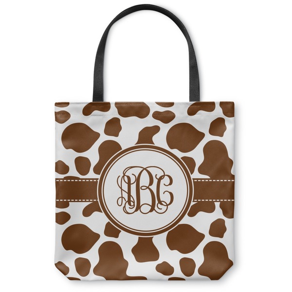 Custom Cow Print Canvas Tote Bag - Large - 18"x18" (Personalized)