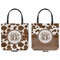 Cow Print Canvas Tote - Front and Back