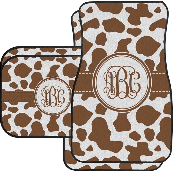 Custom Cow Print Car Floor Mats Set - 2 Front & 2 Back (Personalized)