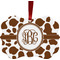 Cow Print Metal Frame Ornament - Double Sided w/ Monogram
