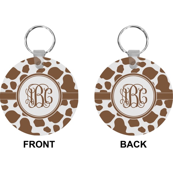 Cow Print Circle Keychain (Front + Back)