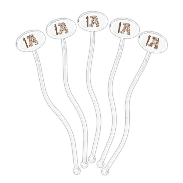 Cow Print Clear Plastic 7" Stir Stick - Oval - Fan