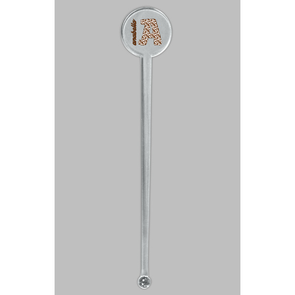 Cow Print Clear Plastic 7" Stir Stick - Round - Single Stick
