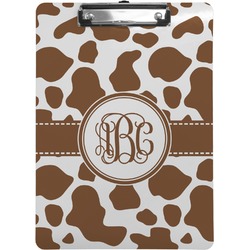 Cow Print Clipboard (Letter Size) (Personalized)