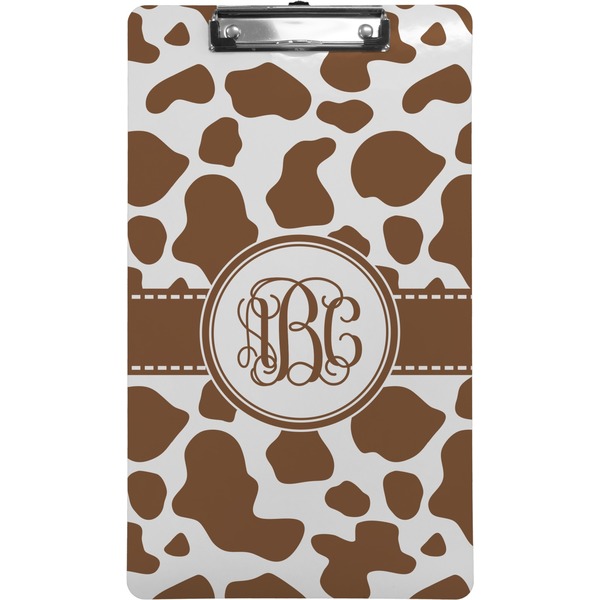 Custom Cow Print Clipboard (Legal Size) (Personalized)