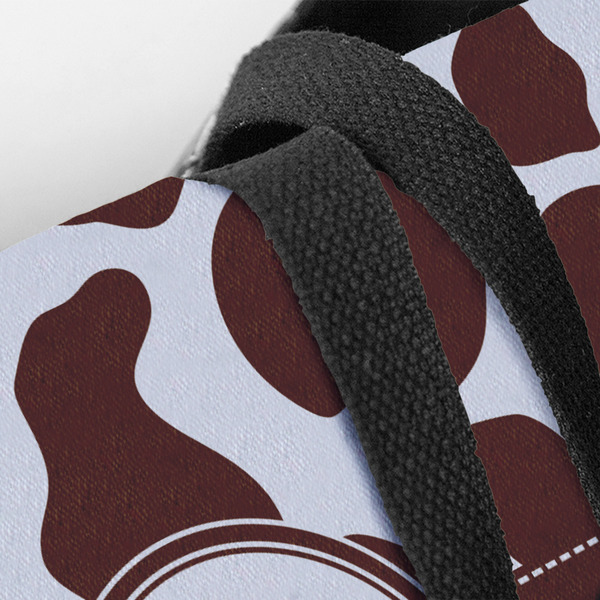 Cow Print Closeup of Tote w/Black Handles