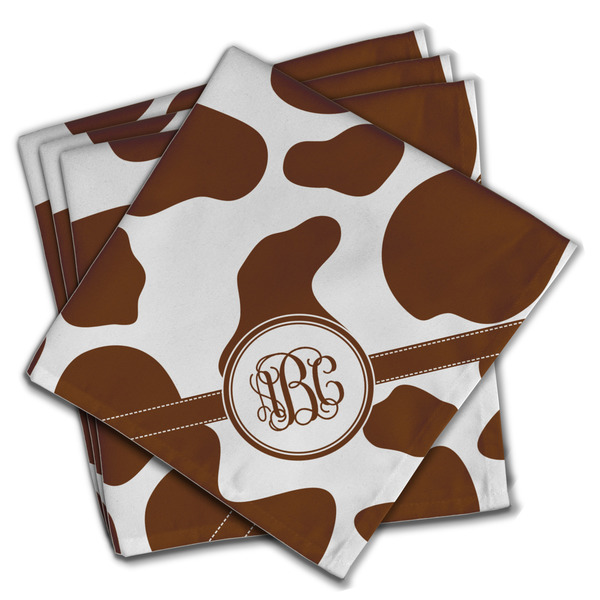 Cow Print Cloth Napkins - Personalized Dinner (PARENT MAIN Set of 4)