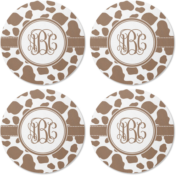 Cow Print Coaster Round Rubber Back - Apvl