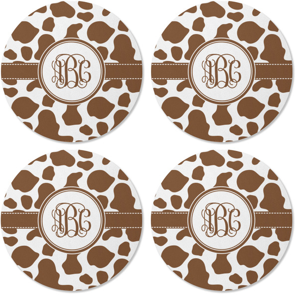 Cow Print Coaster Round Rubber Back - Apvl