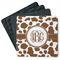 Cow Print Square Rubber Backed Coasters - Set of 4 (Personalized)
