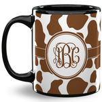 Cow Print 11 Oz Coffee Mug - Black (Personalized)