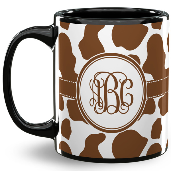 Custom Cow Print 11 Oz Coffee Mug - Black (Personalized)