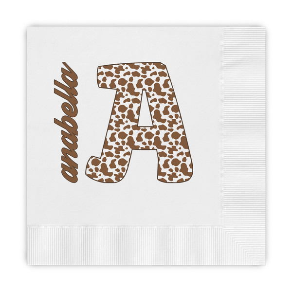 Custom Cow Print Embossed Decorative Napkins (Personalized)