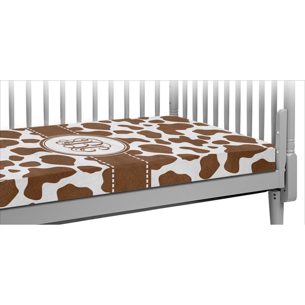 Custom Cow Print Crib Fitted Sheet (Personalized)