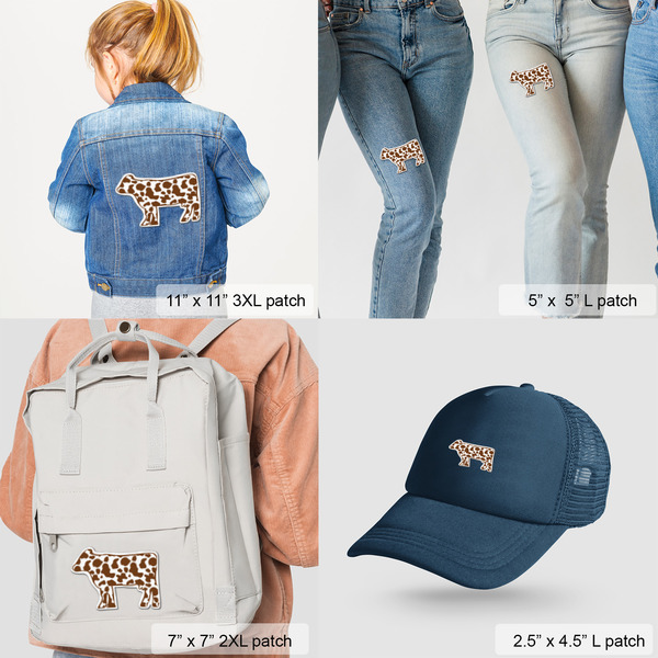 Cow Print Custom Shape Iron On Patches - LIFESTYLE