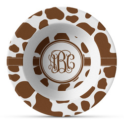 Cow Print Plastic Bowl - Microwave Safe - Composite Polymer (Personalized)