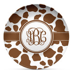 Cow Print Microwave Safe Plastic Plate - Composite Polymer (Personalized)