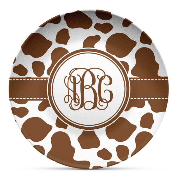Custom Cow Print Microwave Safe Plastic Plate - Composite Polymer (Personalized)