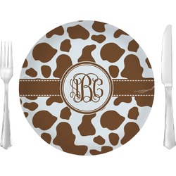 Cow Print Glass Lunch / Dinner Plate 10" (Personalized)