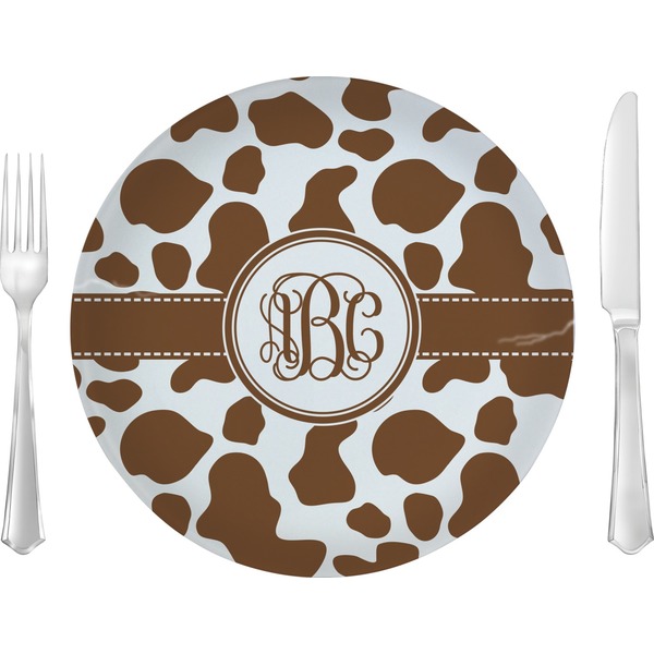 Custom Cow Print Glass Lunch / Dinner Plate 10" (Personalized)