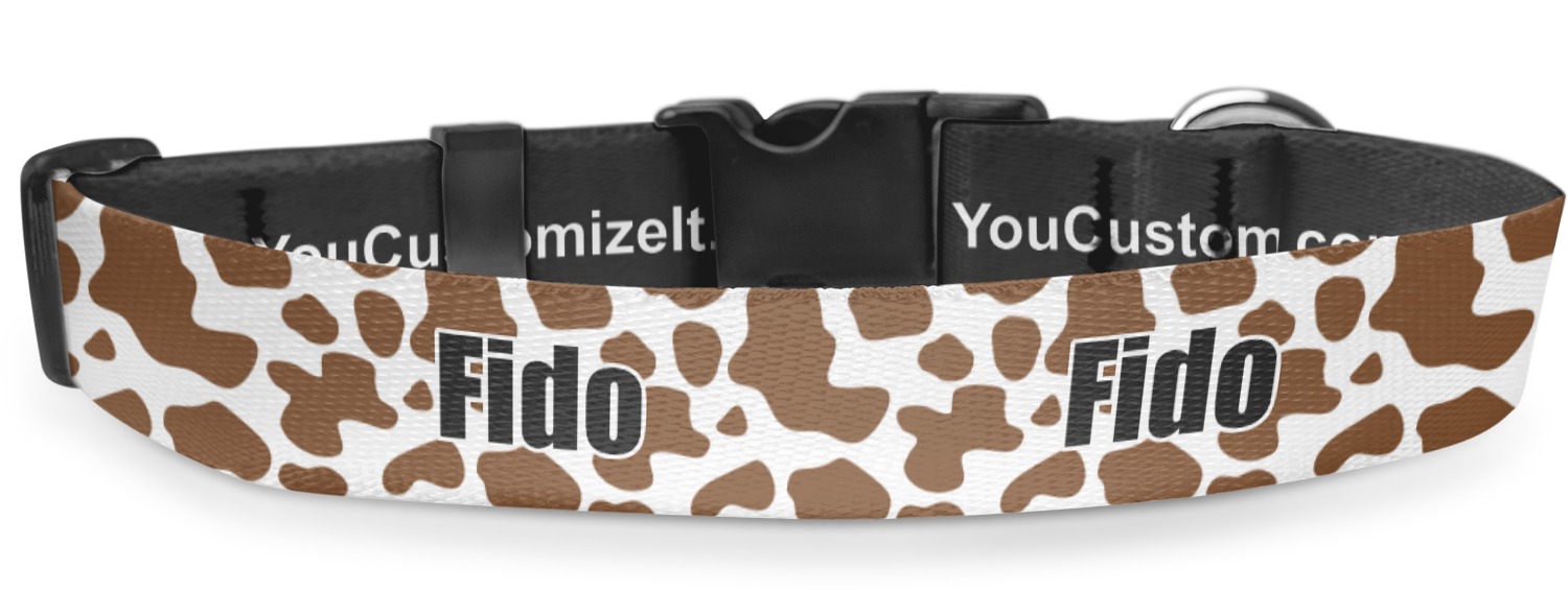 Custom Cow Print Deluxe Dog Collar (Personalized) YouCustomizeIt