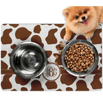 Cow Print Dog Food Mat - Small w/ Monogram
