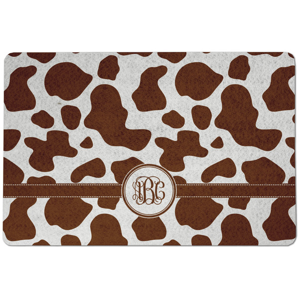 Custom Cow Print Dog Food Mat w/ Monogram