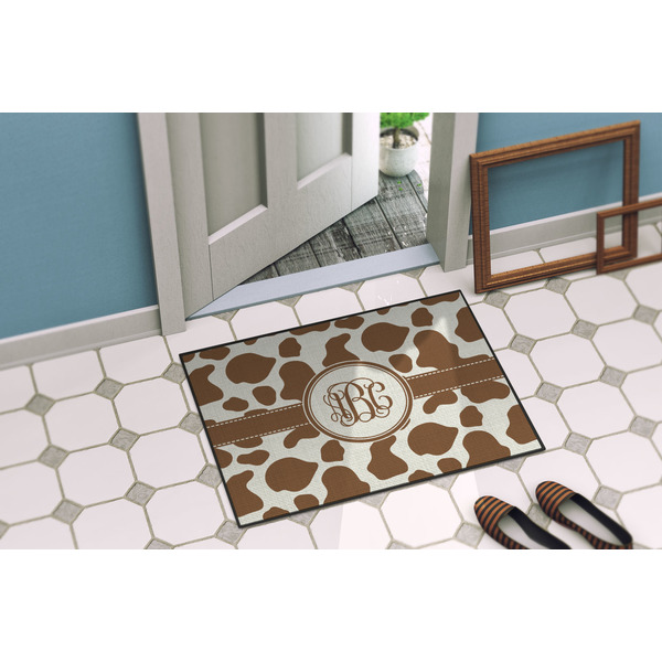 Cow Print Door Mat Lifestyle